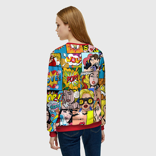 Женский свитшот Pop Art / 3D-Красный – фото 4