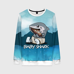 Свитшот женский Baby Shark, цвет: 3D-белый
