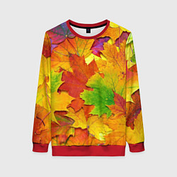 Свитшот женский Осенние листья, цвет: 3D-красный