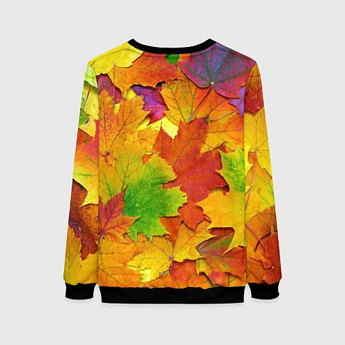 Женский свитшот Осенние листья / 3D-Черный – фото 2