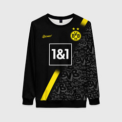 Свитшот женский BORUSSIA выездная сезон 2021, цвет: 3D-черный