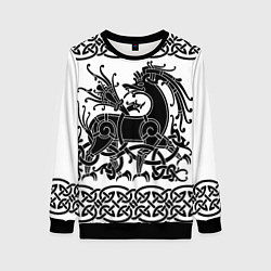 Свитшот женский Вендельский олень чёрный 3D, цвет: 3D-черный
