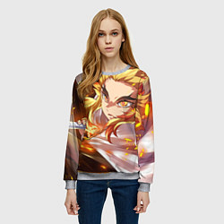 Свитшот женский Клинок Рассекающий Демонов, цвет: 3D-меланж — фото 2