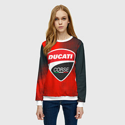 Свитшот женский Ducati Corse logo, цвет: 3D-белый — фото 2