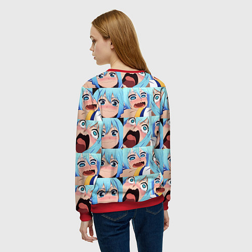 Женский свитшот Аква Коносуба Aqua Konosuba / 3D-Красный – фото 4