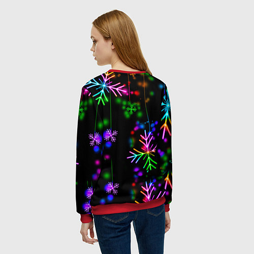 Женский свитшот Among Us New Year / 3D-Красный – фото 4