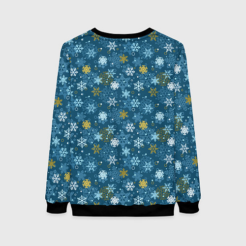 Женский свитшот Снежинки / 3D-Черный – фото 2