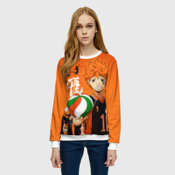 Свитшот женский ВОЛЕЙБОЛ!! HAIKYUU!!, цвет: 3D-белый — фото 2