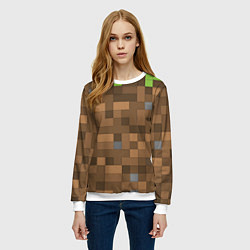 Свитшот женский Minecraft камуфляж, цвет: 3D-белый — фото 2