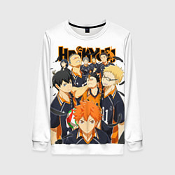 Свитшот женский ВОЛЕЙБОЛ!! HAIKYUU!!, цвет: 3D-белый