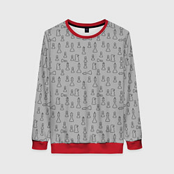 Свитшот женский Шахматы, цвет: 3D-красный