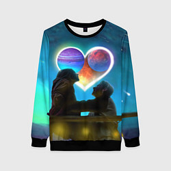 Свитшот женский Ваня Дмитриенко Венера-Юпитер, цвет: 3D-черный