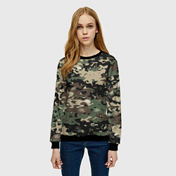 Свитшот женский Камуфляж Land Rover, цвет: 3D-черный — фото 2