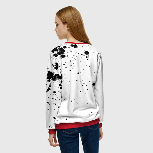 Женский свитшот Cyberpunk 2077 / 3D-Красный – фото 4