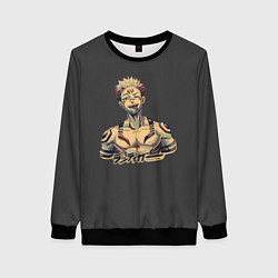 Свитшот женский Сукуна, цвет: 3D-черный