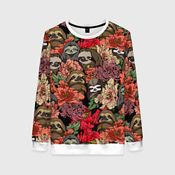 Женский свитшот Ленивец & Цветочки