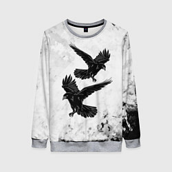 Свитшот женский Gothic crows, цвет: 3D-меланж