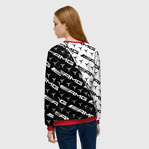 Женский свитшот MERCEDES BENZ AMG / 3D-Красный – фото 4