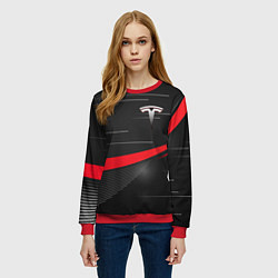 Свитшот женский TESLA ABSTRACT ТЕСЛА СПОРТ, цвет: 3D-красный — фото 2