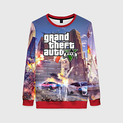 Свитшот женский ЭКШЕН Grand Theft Auto V, цвет: 3D-красный