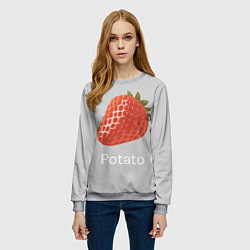 Свитшот женский Strawberry potatoes, цвет: 3D-меланж — фото 2
