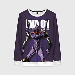 Свитшот женский EVA-01, цвет: 3D-белый