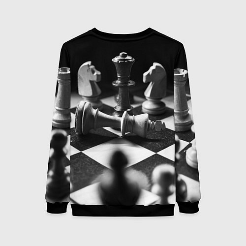 Женский свитшот Шахматы / 3D-Черный – фото 2