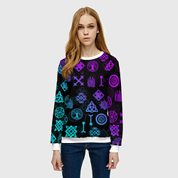 Свитшот женский СЛАВЯНСКИЕ РУНЫ ПАТТЕРН Z, цвет: 3D-белый — фото 2
