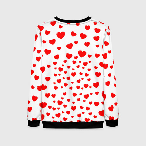Женский свитшот Енот в сердечках / 3D-Черный – фото 2