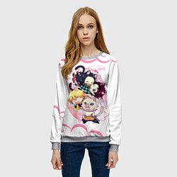 Свитшот женский Клинок, рассекающий демонов ПЕРСОНАЖИ, цвет: 3D-меланж — фото 2
