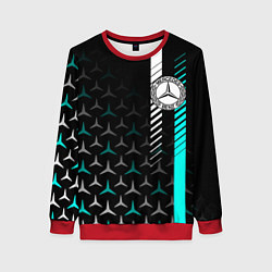 Свитшот женский МЕРСЕДЕС AQUA BLACK GRADIENT, цвет: 3D-красный