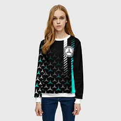 Свитшот женский МЕРСЕДЕС AQUA BLACK GRADIENT, цвет: 3D-белый — фото 2