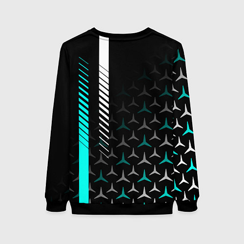 Женский свитшот МЕРСЕДЕС AQUA BLACK GRADIENT / 3D-Черный – фото 2