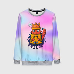 Женский свитшот Кот в желтом дождевике