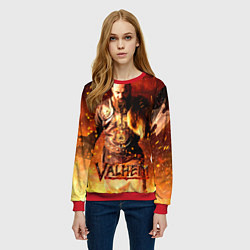 Свитшот женский Valheim Викинг в огне, цвет: 3D-красный — фото 2
