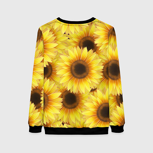 Женский свитшот Подсолнухи в поле / 3D-Черный – фото 2