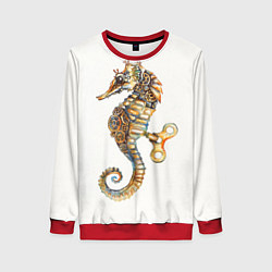 Свитшот женский Морской конёк, цвет: 3D-красный