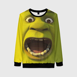 Свитшот женский Shrek is Yelling, цвет: 3D-черный