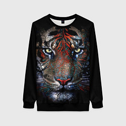 Свитшот женский Цветной тигр, цвет: 3D-черный