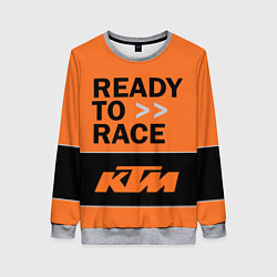 Свитшот женский KTM READY TO RACE Z, цвет: 3D-меланж