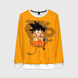 Свитшот женский Kid Goku, цвет: 3D-белый