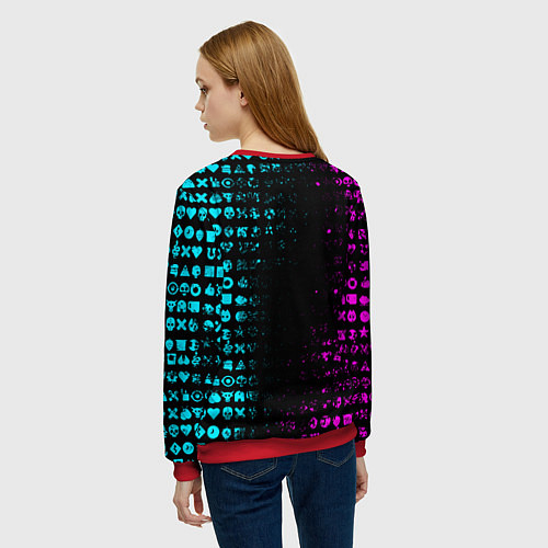 Женский свитшот ЛЮБОВЬ СМЕРТЬ И РОБОТЫ / 3D-Красный – фото 4