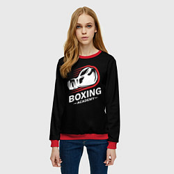 Свитшот женский Бокс, цвет: 3D-красный — фото 2