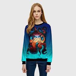 Свитшот женский Кракен Octopus, цвет: 3D-черный — фото 2