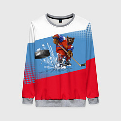 Свитшот женский Русский хоккей, цвет: 3D-меланж