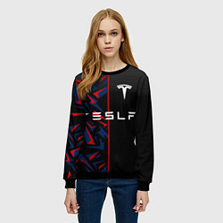 Свитшот женский TESLA MOTORS ТЕСЛА, цвет: 3D-черный — фото 2