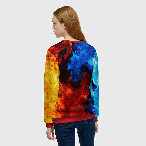 Женский свитшот СЕКТОР ГАЗА КАЙФА ПО ЖИЗНИ / 3D-Красный – фото 4