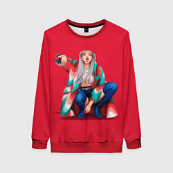 Свитшот женский Kill the love Lisa, цвет: 3D-красный