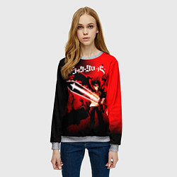 Свитшот женский Чёрный Аста красный туман, цвет: 3D-меланж — фото 2