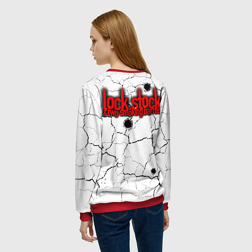 Женский свитшот Lock, money, two barrels $$$ / 3D-Красный – фото 4